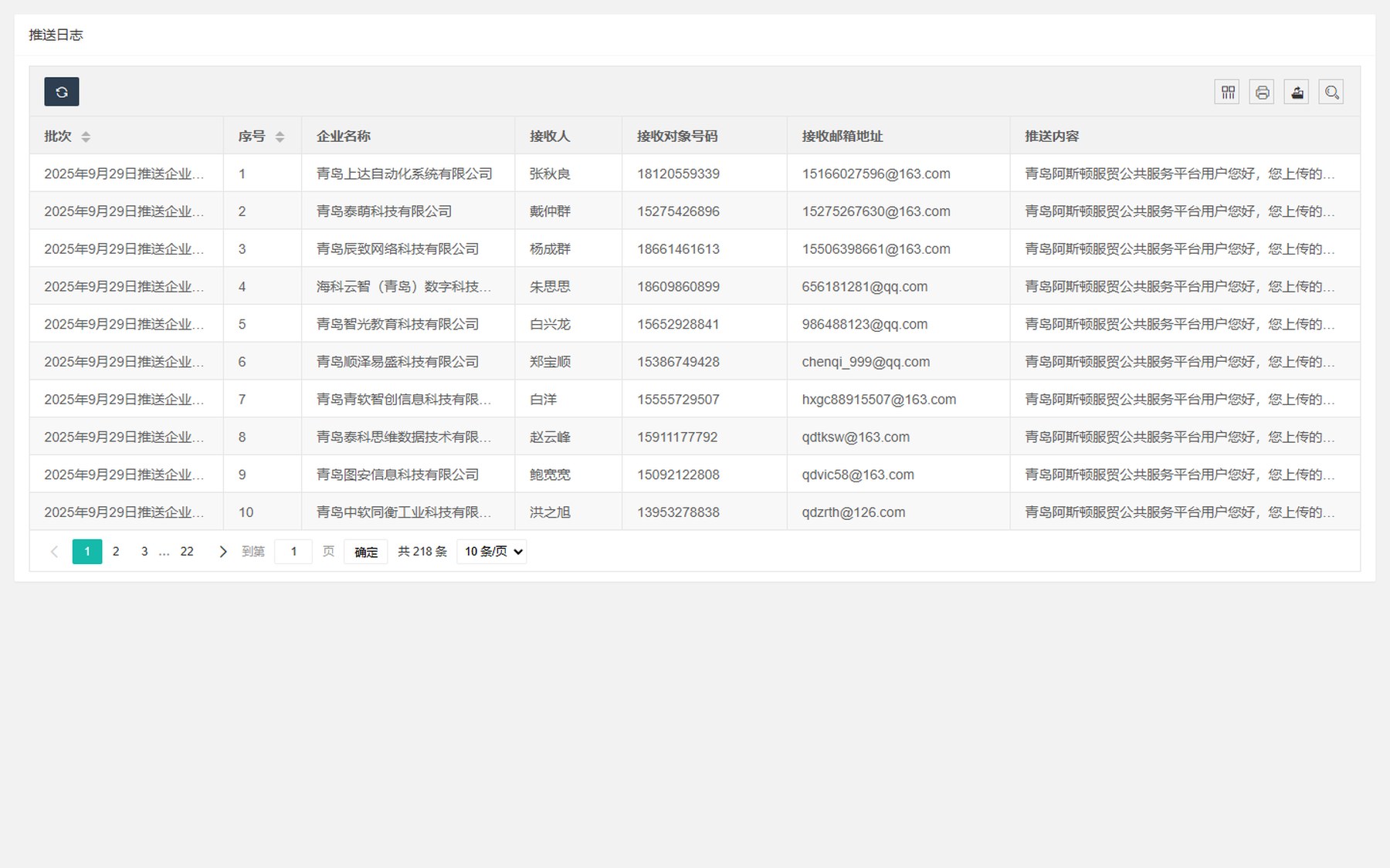 管理后台 · 企业推送日志